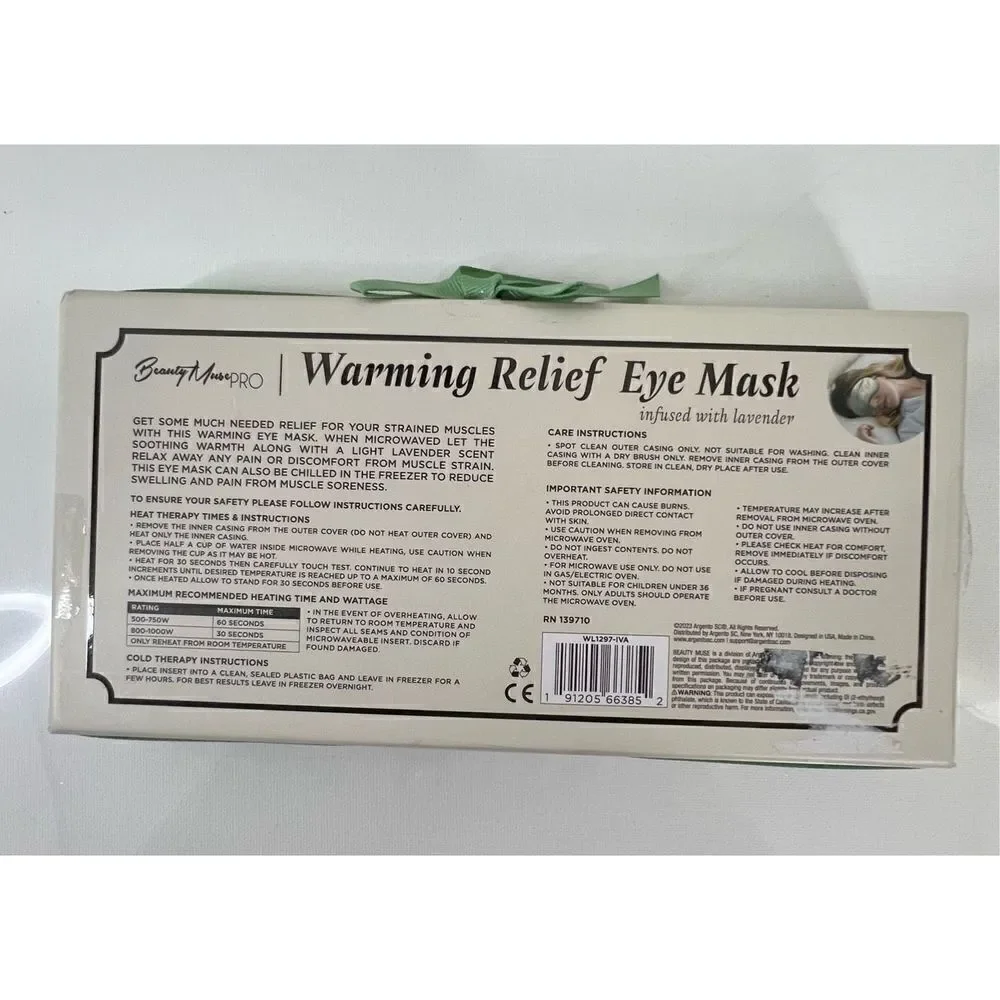 NWT Beauty Muse Pro Tan Warming or Chilling Lavender Infused Eye Mask